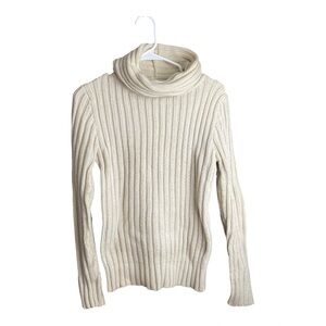 1970s Vintage Levis BIG E Women Turtle Neck Chunky Knit Sweater Large